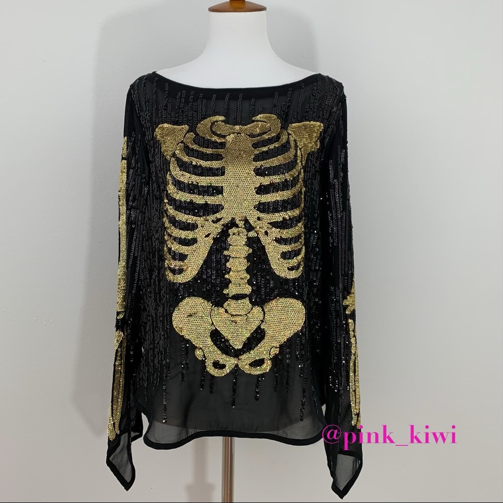 Wildfox Super Model Out All Night Sequin Top